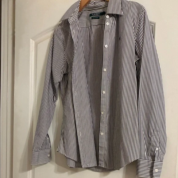 Lauren Ralph Lauren Stripe Button Down Shirt - M - Picture 1 of 4